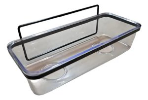 Organizador De Ducha Simple Acrílico Y Metal Color Negro Negro
