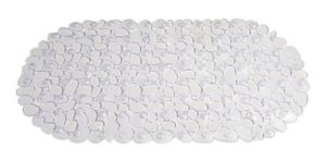 Alfombra Baño Pvc Oval Piedras 66x34 Cm Antideslizante Transparente