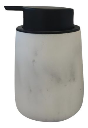 Dispenser Para Jabón Liquido Símil Mármol Blanco Y Negro Blanco Y Negro