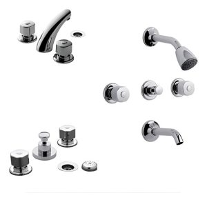 Juego Griferia Baño Fv Arizona Ducha Lavatorio Y Bidet Cromo