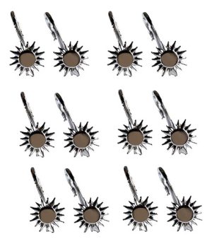 Ganchos Cortina Plásticos X 12u Soles Plateados Plateado