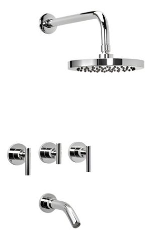 Grifería Para Ducha Cromada Adra Plus 80-166 - Peirano Plateado Brillante