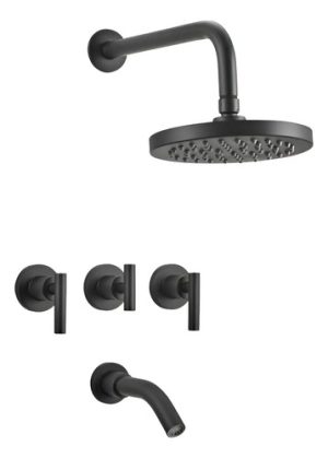 Grifería Para Ducha C/transf. Negro 80-166n Adra - Peirano Negro Mate