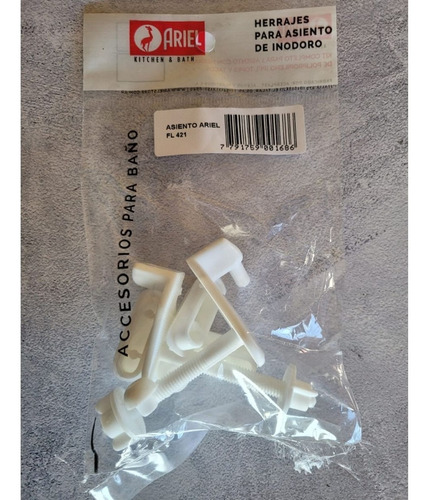 Kit Repuesto Herrajes Asiento Tope Ariel Original Fl 421 Blanco - Imagen 5