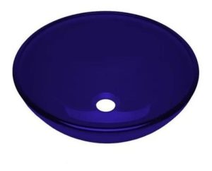 Bacha Baño Apoyo Vidrio Azul Pringles 42x42x14,5