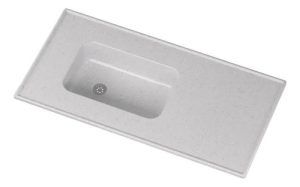 Mesada Durafort 120 Cm Mármol Sintético Con Bacha Gris Claro