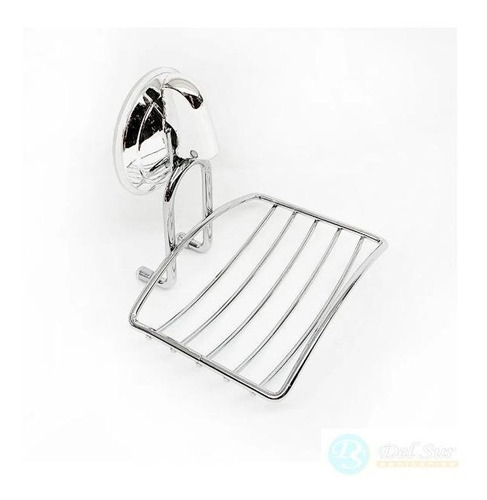 Jabonera Metal Cromada Sopapa Jabon Baño Sin Perforar - Imagen 2