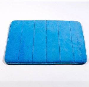 Alfombra Baño Microfibra 40x60 Cm Memoria Liso Celeste Celeste Liso