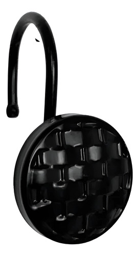 Ganchos Cortinas Baño Metálicos X 12u Agnes Circle Negros Negro