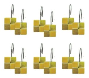 Ganchos Cortina Resina Metal X 12u Venecitas Beige Beige