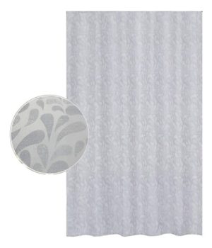Cortina D/baño D/jacquard Impermeable Estampada Gris 180x180 Gris Lucrecia