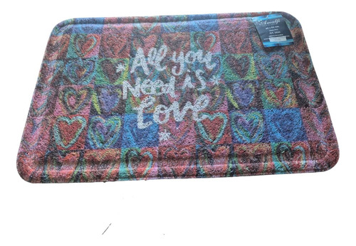 Felpudo Entrada Hogar Exterior All You Need Is Love 40x60 60 Cm 40 Cm Rojo - Imagen 2
