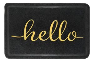 Felpudo Entrada Hogar Exterior Hello Negro Con Dorado 40x60 60 Cm 40 Cm Negro