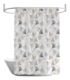 Cortina De Baño De Jacquard Lino Estampada Duster 180x180 Blanco Duster Purpura