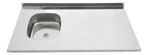 Mesadas Cocina Acero Ariel 140x62 Bacha Izq Con Zocalo