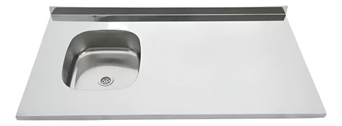 Mesadas Cocina Acero Ariel 140x62 Bacha Izq Con Zocalo