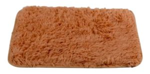 Alfombra Baño Microfibra Pelo Largo Beige Peluche 40x60 Cm Marrón