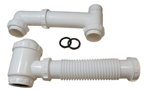 Sifon Doble Bacha Pvc Calidad Premium Mi Pileta Blanco - Imagen 3