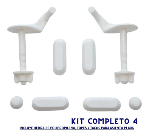 Kit Repuesto Herrajes Asiento Tope Ariel Original Pi 406 Blanco - Imagen 2