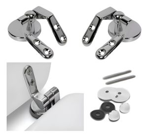 Repuesto Herraje Bisagra Metal Cromo Tapa Tabla Inodoro Cort Plateado