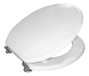 Tapa Asiento Inodoro Ariel Adaptable Andina Hdf  H/cromo Blanco