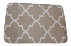 Alfombra Baño Microfibra 40x60 Cm Hexagono Beige C Antides Marrón Hexag