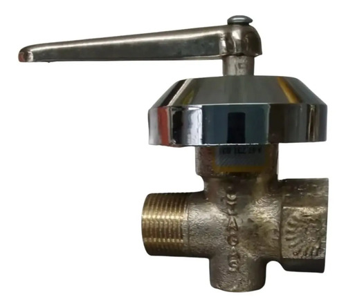 Llave De Gas 1/2 Bronce Con Campana Cromada Aprobada Mh - Imagen 2
