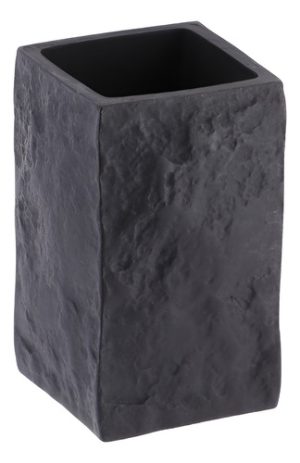 Porta Cepillos Stone Color Negro, Símil Piedra Negro