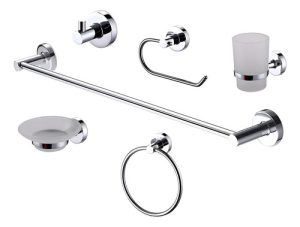 Kit Accesorios Baño 12006 - 6 Piezas Acero Inox. - Peirano Cromo