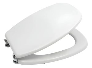 Asiento Tapa Inodoro Para Roca Monaco Ariel Herraje Cromo Blanco