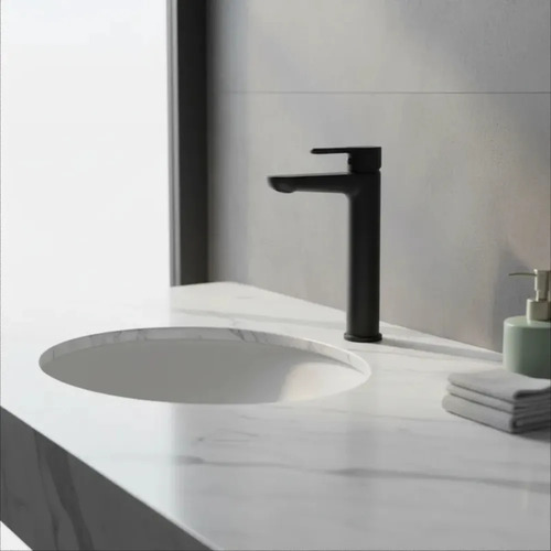 Grifería para Lavatorio Alto Monocomando Peirano Adra Black 61-203N Negro Mate - Imagen 2