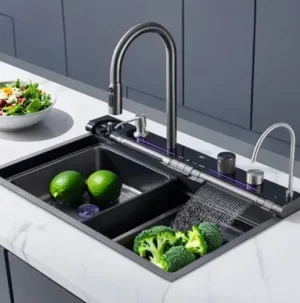 Bacha de Cocina Inteligente Doble de Acero Inoxidable Kitchen West