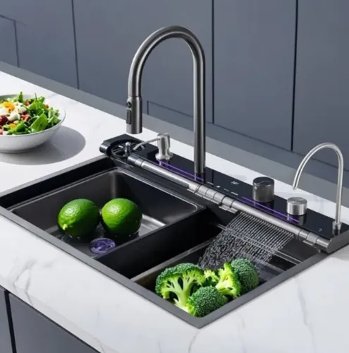 Bacha de Cocina Inteligente Doble de Acero Inoxidable Kitchen West