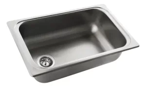 Bacha De Cocina Simple 410e Encastrable 37x60x20 - Mi Pileta Plateado