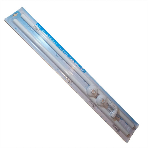Barral para Cortina de Baño Curvo de Aluminio Blanco 90x90 cm - Imagen 3