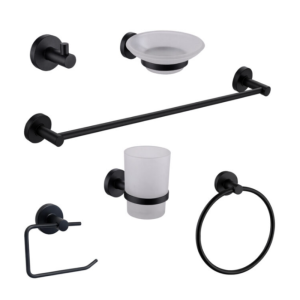 Set de Accesorios para Baño Peirano Línea 12000 Black – 6 Piezas