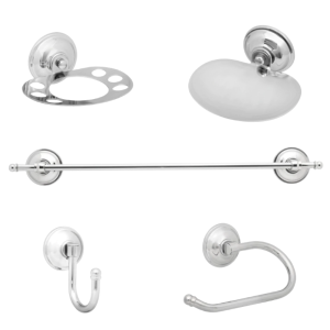 Juego de Accesorios para Baño 5 Piezas con Barral Argenta Cromo