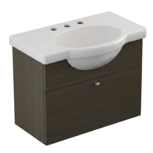 Vanitory Mueble Ferrum Venecia 64 cm Wengue 3 Agujeros de Colgar con Bacha