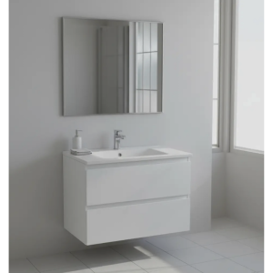 Vanitory Aura Laqueado Colgante Blanco 60x37x50 cm con Bacha