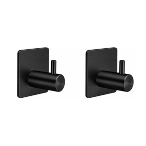 Gancho Autoadhesivo Negro 2 Piezas con Adhesivo 3M