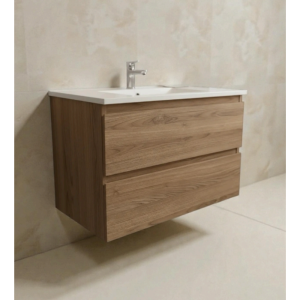 Vanitory Olmo Colgante 60x37x50 + Bacha Blanca Marmolina