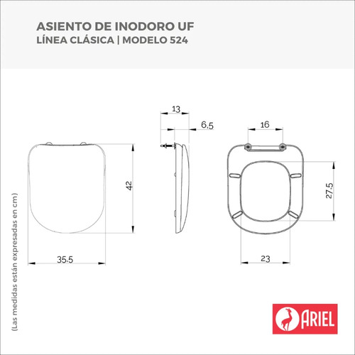 Asiento de Inodoro Ariel Adaptable a Línea Adriática Champagne - Imagen 2