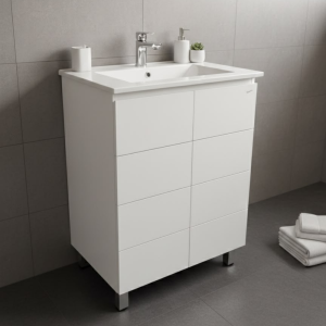 Vanitory Modena 60 cm Blanco con Mesada