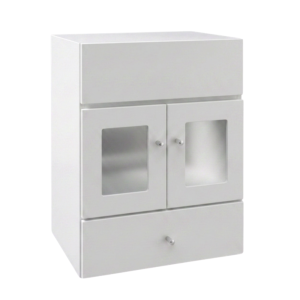 Vanitory Maral Colgante 50 cm Blanco solo con Vidrio, Puertas y Cajón