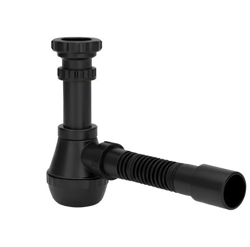 Sifón Simple para Bacha de PVC Regulable Duke Negro
