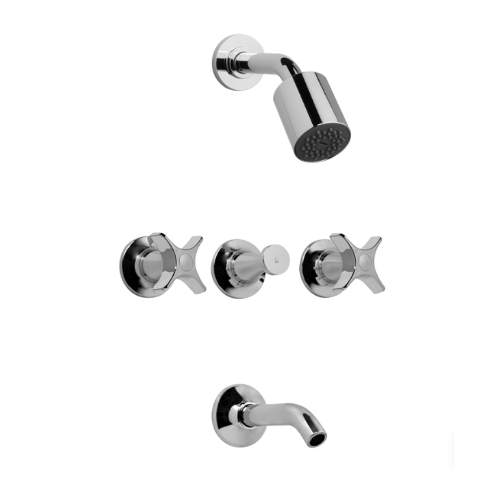 Grifería para Bañera y Ducha con Transferencia FV Pétalo 0103/M3P-CR – Cromo