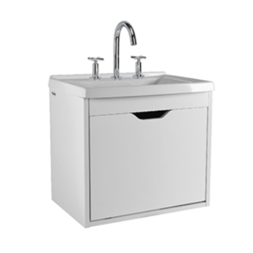 Vanitory de colgar Traful JT303 BM blanco de 45,6 cm con lavatorio de 3 agujeros