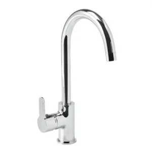 Grifería monocomando para cocina Lucela LUG12 de mesada con pico bar plateado brillante
