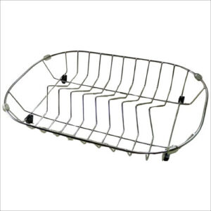 Cesto Escurridor De Acero Inoxidable Para Pileta 23x35x6cm Plateado