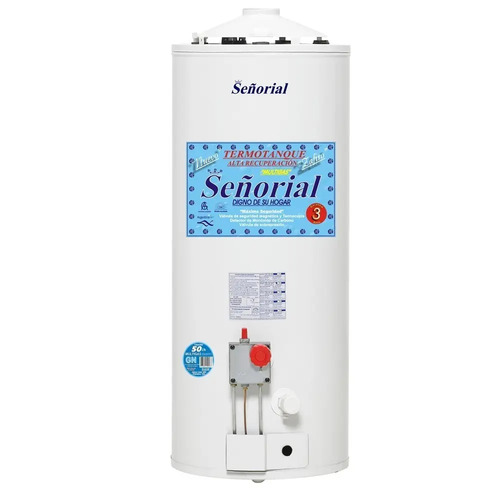 Termotanque Gas 50 Litros Alta Recuperacion Señorial Zafiro Blanco
